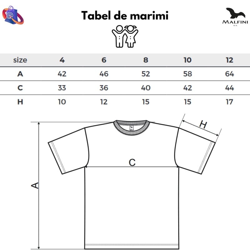 tabel de marimi dimensiuni pentru tricou messi roz numarul 10